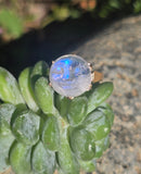 14k gold man in the moon carved quartz face antique ring