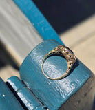 14k gold filigree green tourmaline estate ring