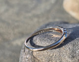 18-14k gold two-tone 5 diamond estate wedding stackable band