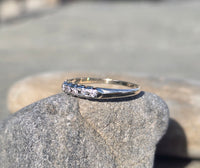 18-14k gold two-tone 5 diamond estate wedding stackable band