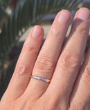 18-14k gold two-tone 5 diamond estate wedding stackable band