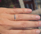 18-14k gold two-tone 5 diamond estate wedding stackable band