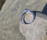 Platinum Art Deco emerald and diamond estate ring
