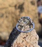 Platinum Art Deco c.1920's 3.63ct European cut diamond filigree antique engagement wedding ring