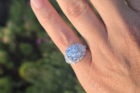 Platinum Art Deco c.1920's 3.63ct European cut diamond filigree antique engagement wedding ring