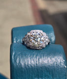 Platinum Art Deco c.1920's 3.63ct European cut diamond filigree antique engagement wedding ring