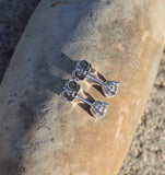 14k white gold old European cut diamond studs earrings .88ct tw