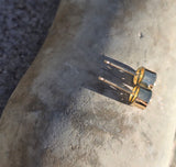 18k gold bezel set old mine cut diamond studs earrings - .87ct tw