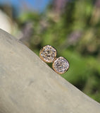 18k gold bezel set old mine cut diamond studs earrings - .87ct tw