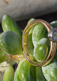 Platinum bezel and 18k gold mine cut diamond solitaire antique estate ring HOLD