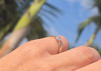 Platinum bezel and 18k gold mine cut diamond solitaire antique estate ring HOLD