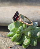 10k gold Deco garnet estate ring