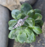 Platinum c.1920's European cut diamond antique engagement wedding ring
