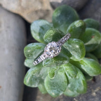 Platinum c.1920's European cut diamond antique engagement wedding ring