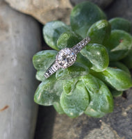 Platinum c.1920's European cut diamond antique engagement wedding ring