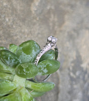 Platinum c.1920's European cut diamond antique engagement wedding ring