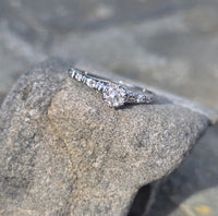 Platinum c.1920's European cut diamond antique engagement wedding ring