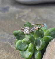 14k-18k gold two tone diamond antique estate ring