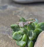 14k-18k gold two tone diamond antique estate ring