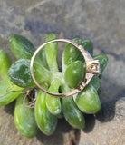14k-18k gold two tone diamond antique estate ring