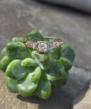 14k-18k gold two tone diamond antique estate ring