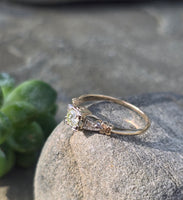 14k-18k gold two tone diamond antique estate ring
