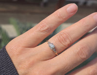 14k-18k gold two tone diamond antique estate ring