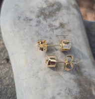 18k gold bezel set old mine cut diamond studs earrings - .72ct tw