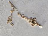 10k gold Victorian green tourmaline & seed pearl necklace pendant lavaliere