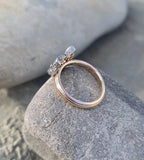 silver + 14k gold WOLF FOX diamond and ruby ring