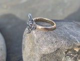 silver + 14k gold WOLF FOX diamond and ruby ring
