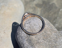 18ct gold two tone ruby solitaire engraved antique ring