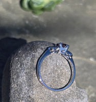platinum pink sapphire and diamond estate ring