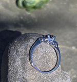 platinum pink sapphire and diamond estate ring