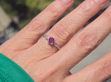 platinum pink sapphire and diamond estate ring