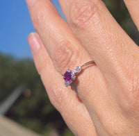 platinum pink sapphire and diamond estate ring