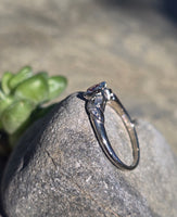 18k white gold pink diamond estate ring