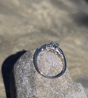 18k white gold pink diamond estate ring