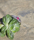 18k white gold pink diamond estate ring