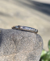 14k gold two-tone natural alexandrite & diamond estate wedding band