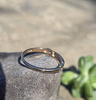14k gold two-tone natural alexandrite & diamond estate wedding band