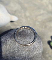 14k gold two-tone natural alexandrite & diamond estate wedding band