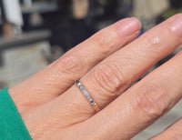 14k gold two-tone natural alexandrite & diamond estate wedding band