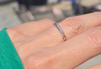 14k gold two-tone natural alexandrite & diamond estate wedding band