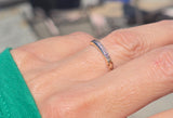 14k gold two-tone natural alexandrite & diamond estate wedding band