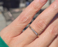 14k gold two-tone natural alexandrite & diamond estate wedding band