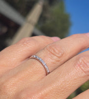 platinum Art Deco vintage 2mm diamond estate band
