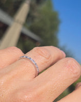 platinum Art Deco vintage 2mm diamond estate band