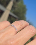platinum Art Deco vintage 2mm diamond estate band