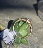 14k gold two tone diamond solitaire antique estate ring